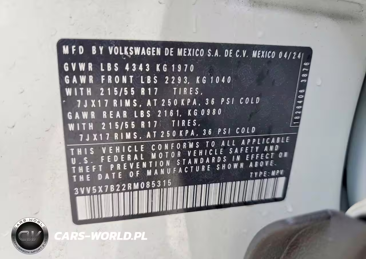 2024 Volkswagen Taos S VIN:3VV5X7B22RM085315 - 14