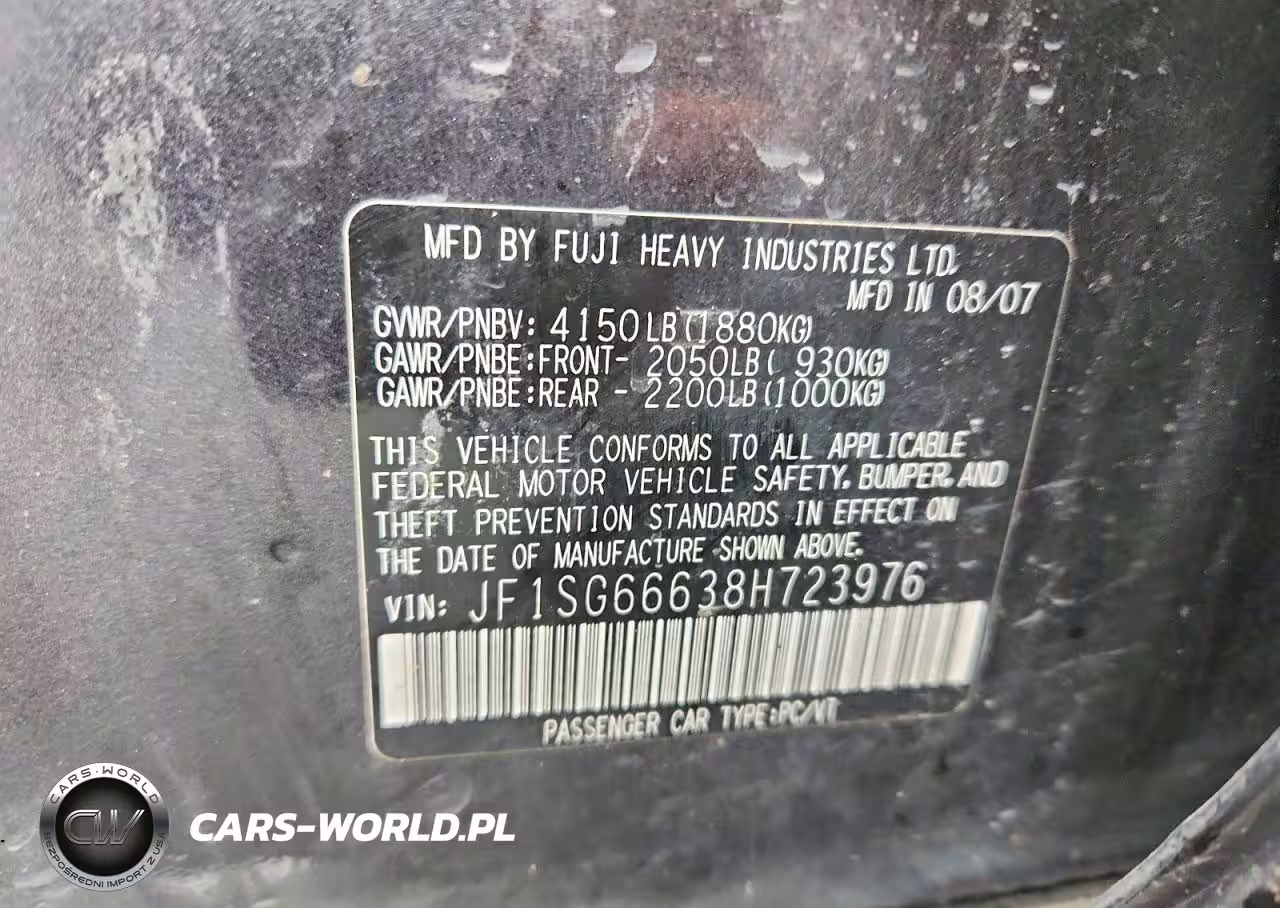 2008 Subaru Forester Sports 2.5X VIN:JF1SG66638H723976 - 12