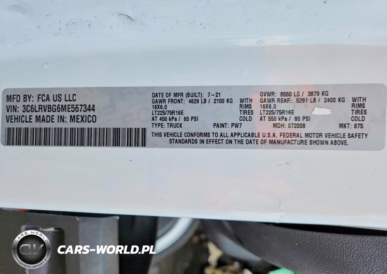 2021 Ram Promaster Cargo Van VIN:3C6LRVBG6ME567344 - 14