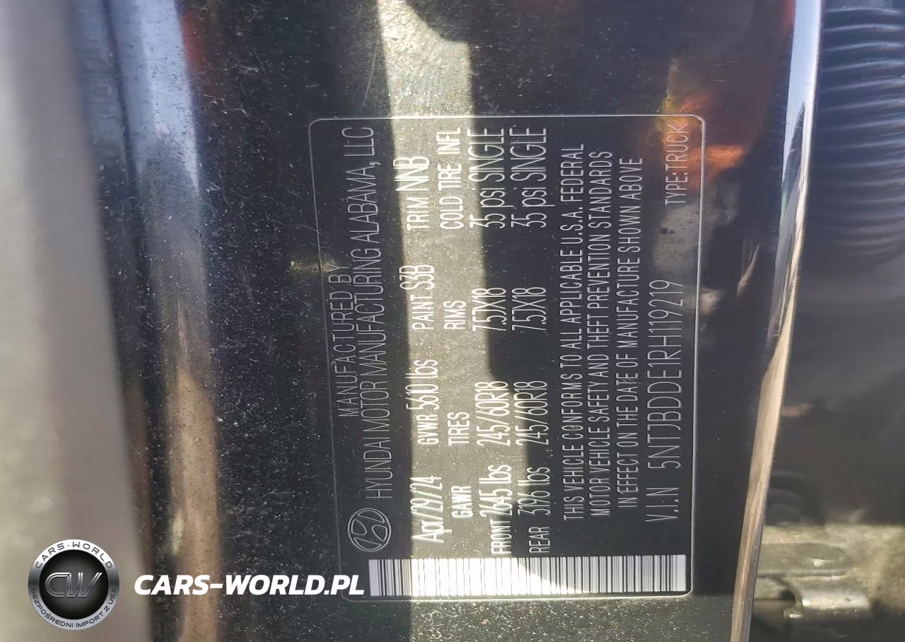 2024 Hyundai Santa Cruz Sel VIN:5NTJBDDE1RH119219 - 12