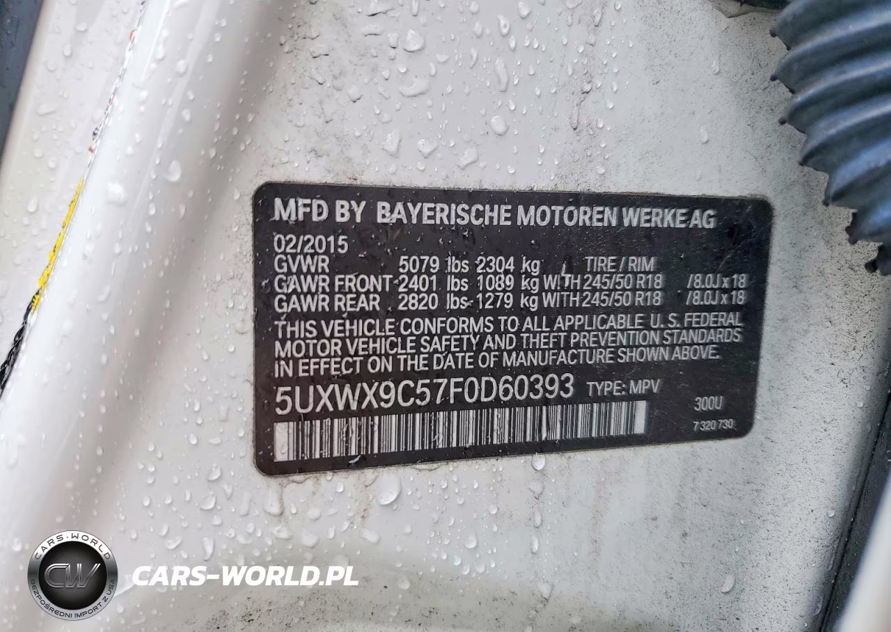 2015 BMW X3 xDrive28I VIN:5UXWX9C57F0D60393 - 13