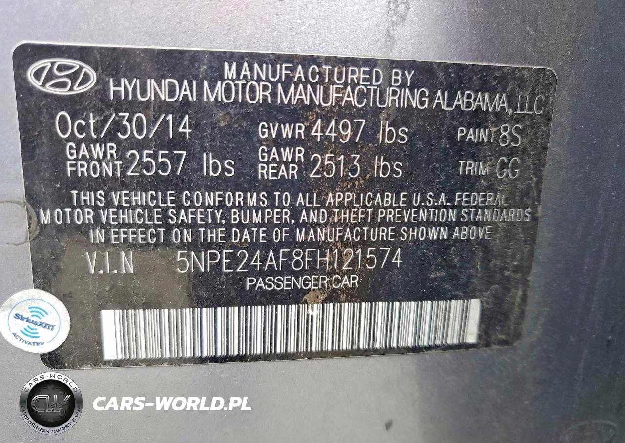 2015 Hyundai Sonata Se VIN:5NPE24AF8FH121574 - 12