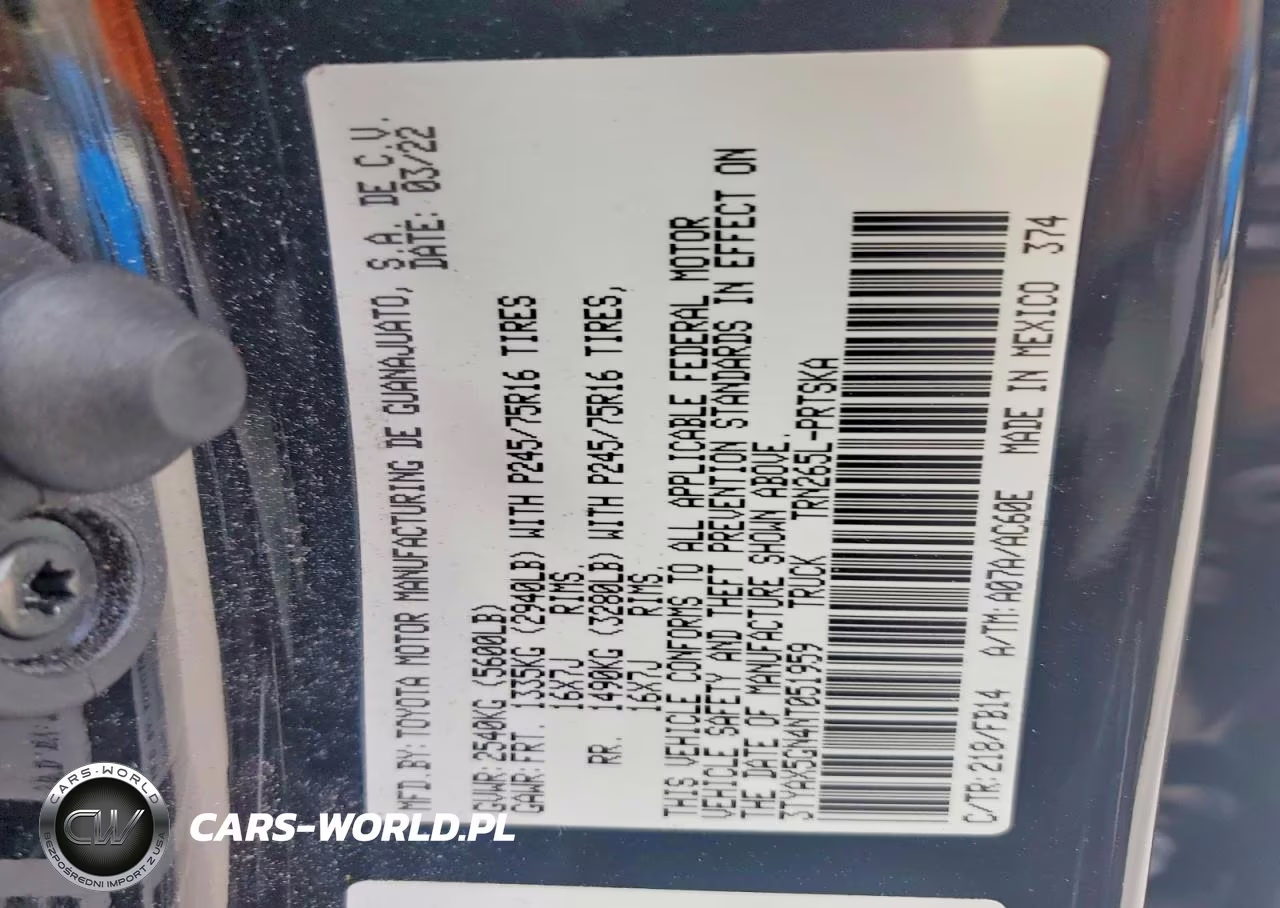 2022 Toyota Tacoma Double Cab VIN:3TYAX5GN4NT051959 - 13