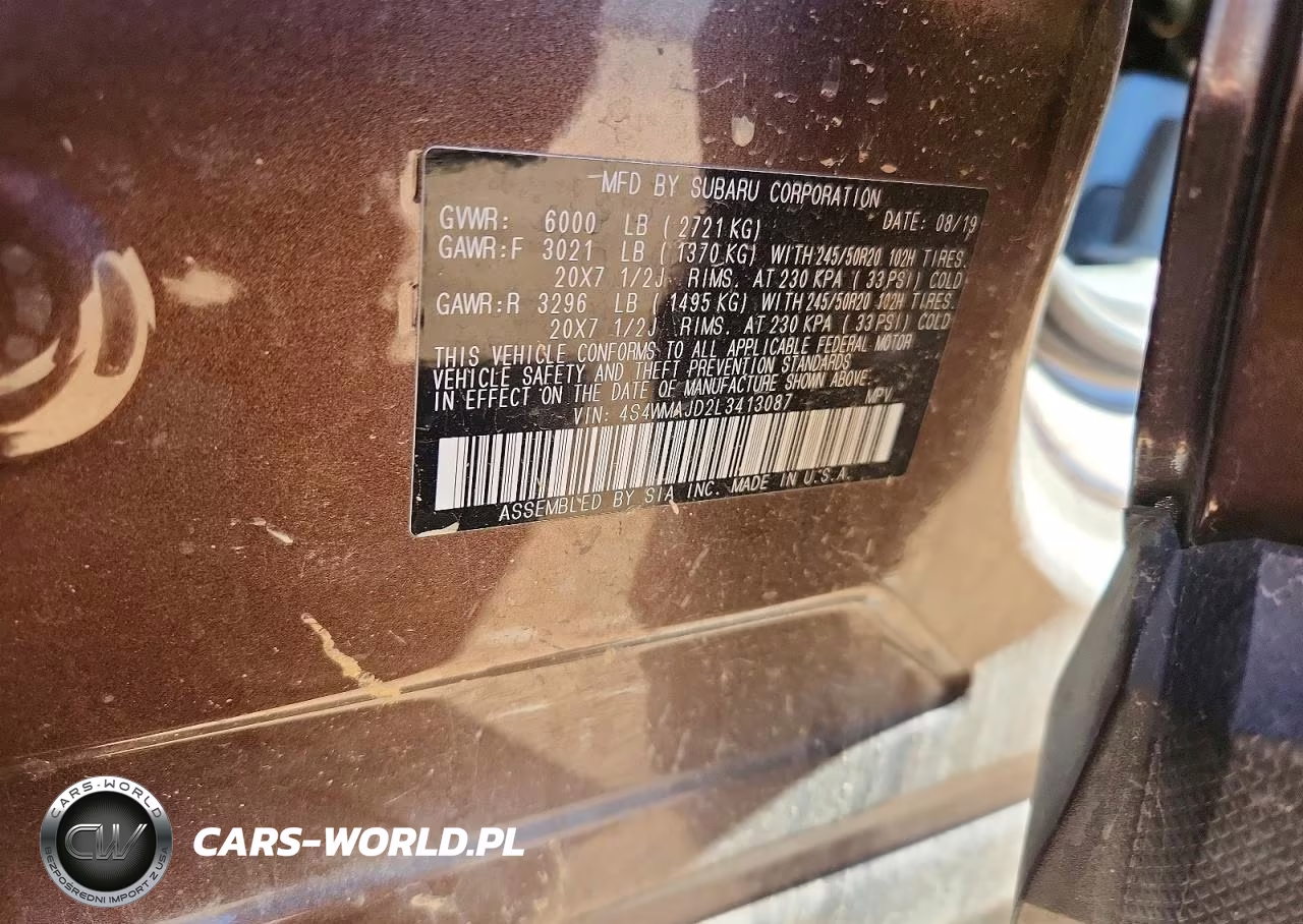 2020 Subaru Ascent VIN:4S4WMAJD2L3413087 - 12