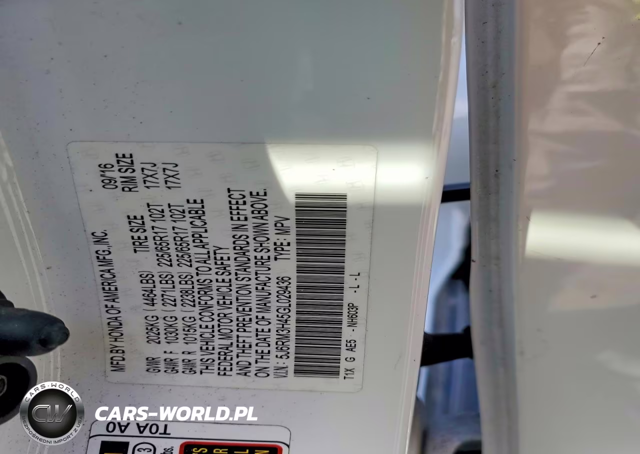 2016 Honda Cr-V Se VIN:5J6RM3H45GL029436 - 13