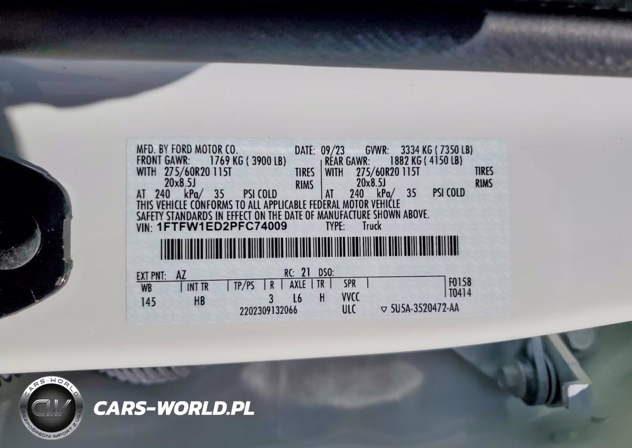 2023 Ford F150 Supercrew VIN:1FTFW1ED2PFC74009 - 12