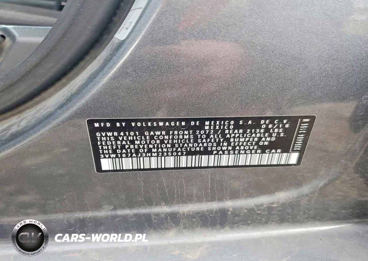 2017 Volkswagen Jetta S VIN:3VW167AJ3HM235047 - 13