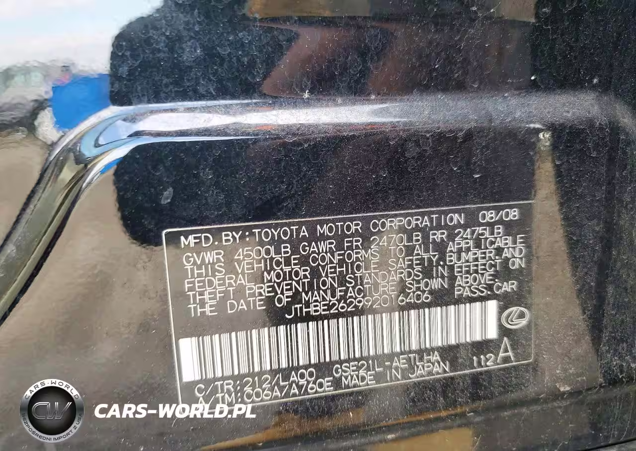 2009 Lexus Is 350 VIN:JTHBE262992016406 - 12