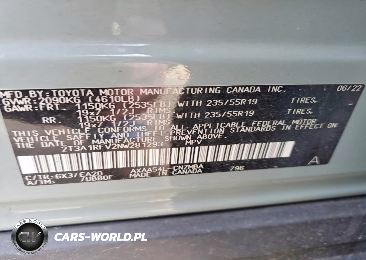 2022 Toyota Rav4 Xle Premium VIN:2T3A1RFV2NW281293 - 13