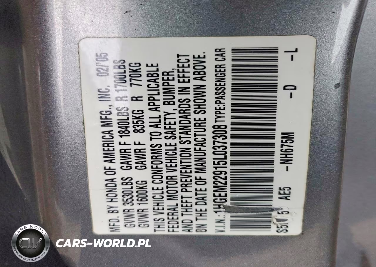 2005 Honda Civic Ex VIN:YHGEM22915L037308 - 12