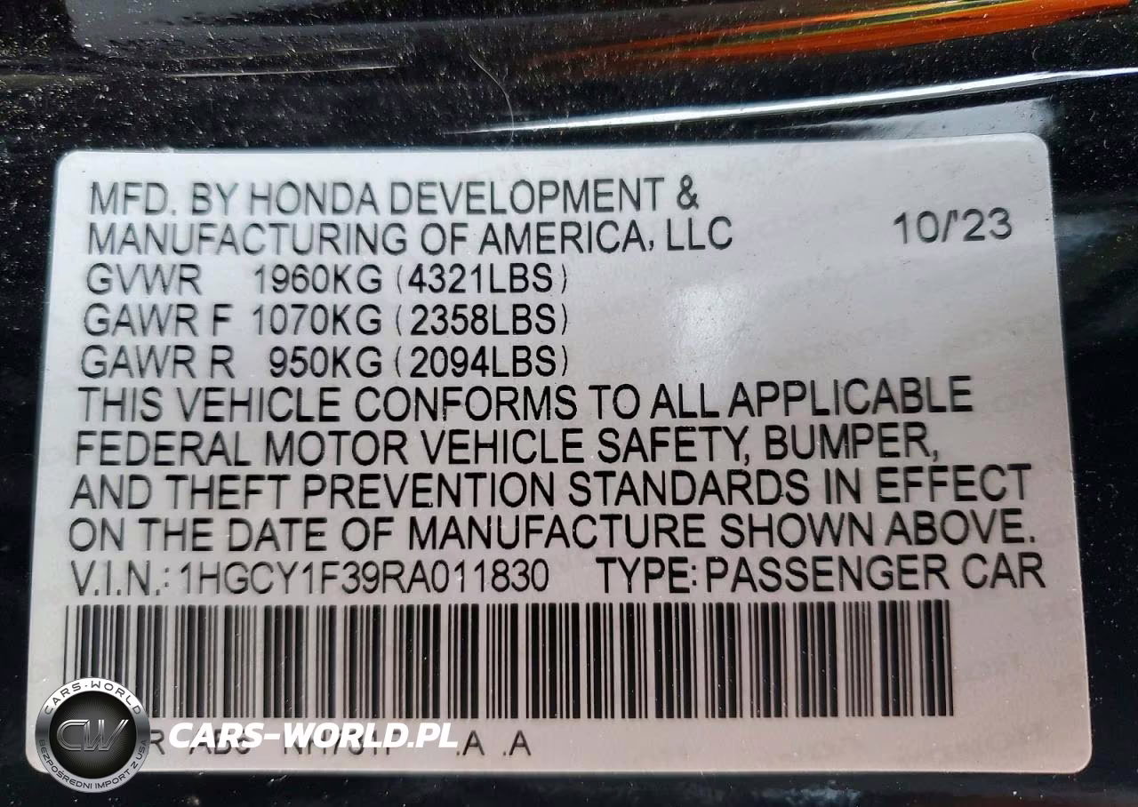 2024 Honda Accord Ex VIN:1HGCY1F39RA011830 - 12