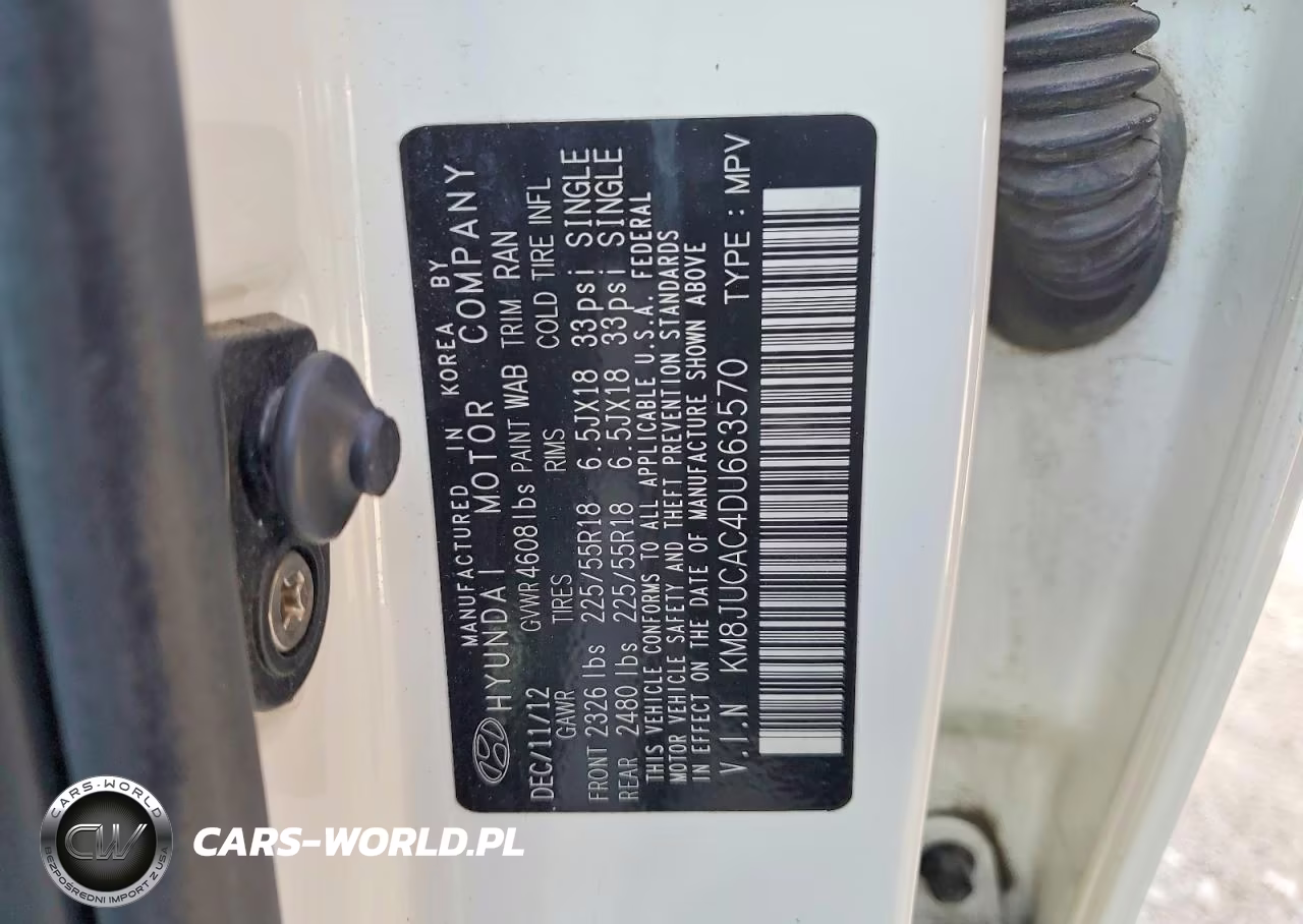 2013 Hyundai Tucson VIN:KM8JUCAC4DU663570 - 13