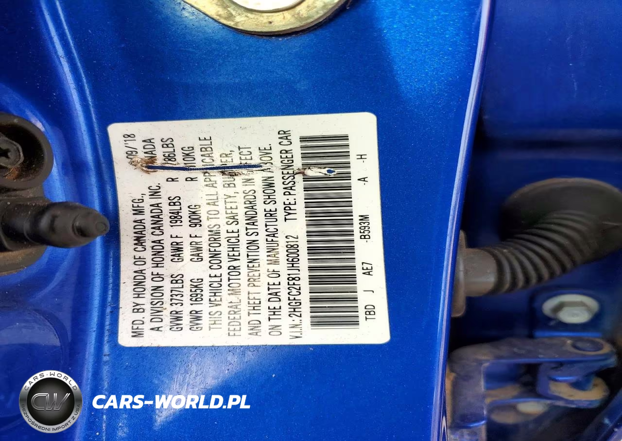 2018 Honda Civic Ex VIN:2HGFC2F81JH600812 - 12