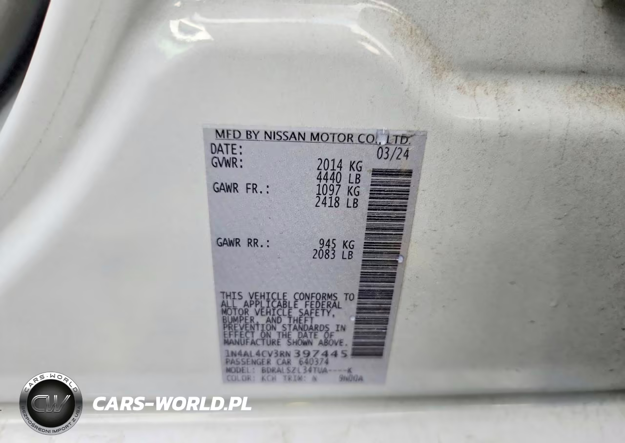 2024 Nissan Altima Sr VIN:1N4AL4CV3RN397445 - 13