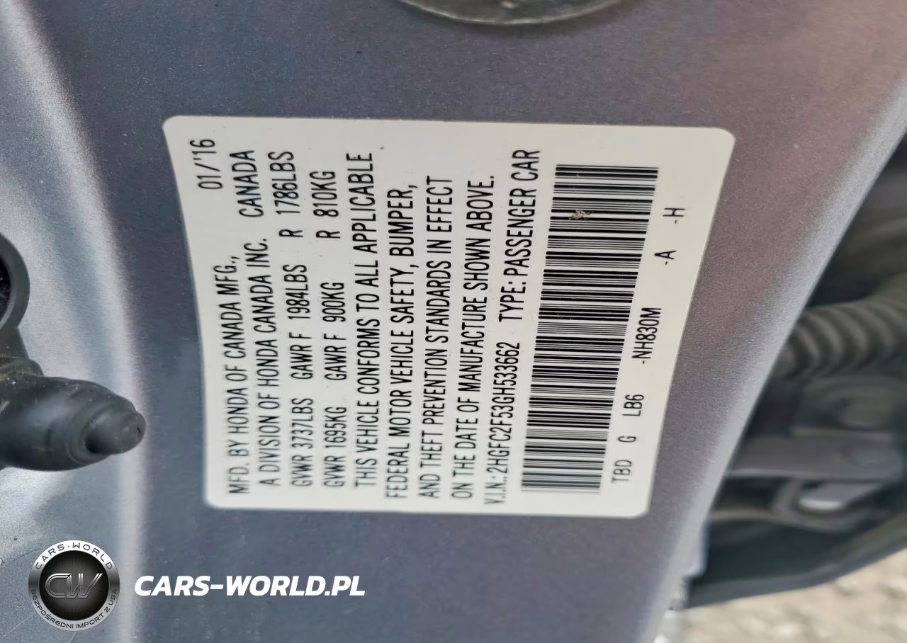 2016 Honda Civic Lx VIN:2HGFC2F53GH533662 - 12