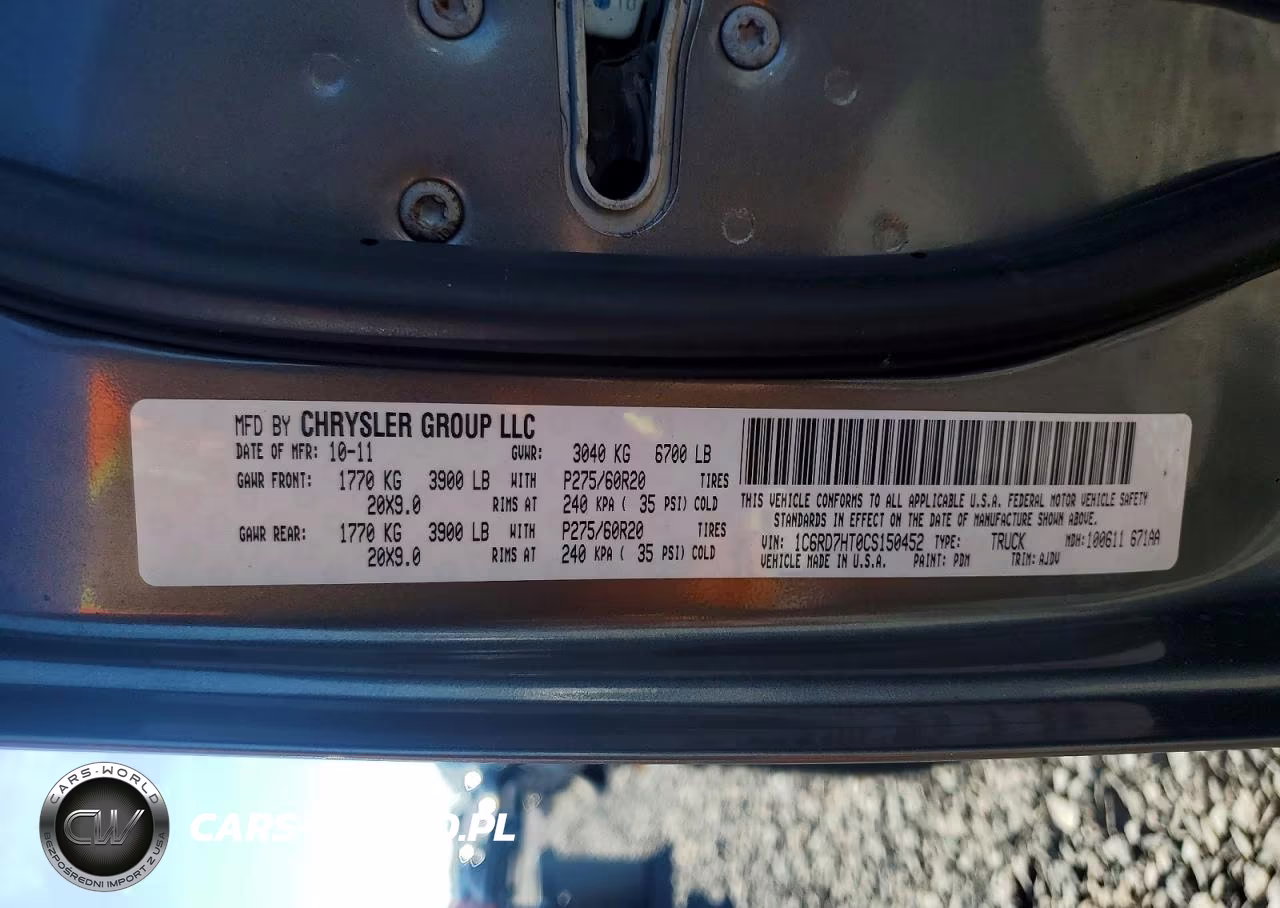 2012 Dodge Ram 1500 Sport VIN:1C6RD7HT0CS150452 - 12