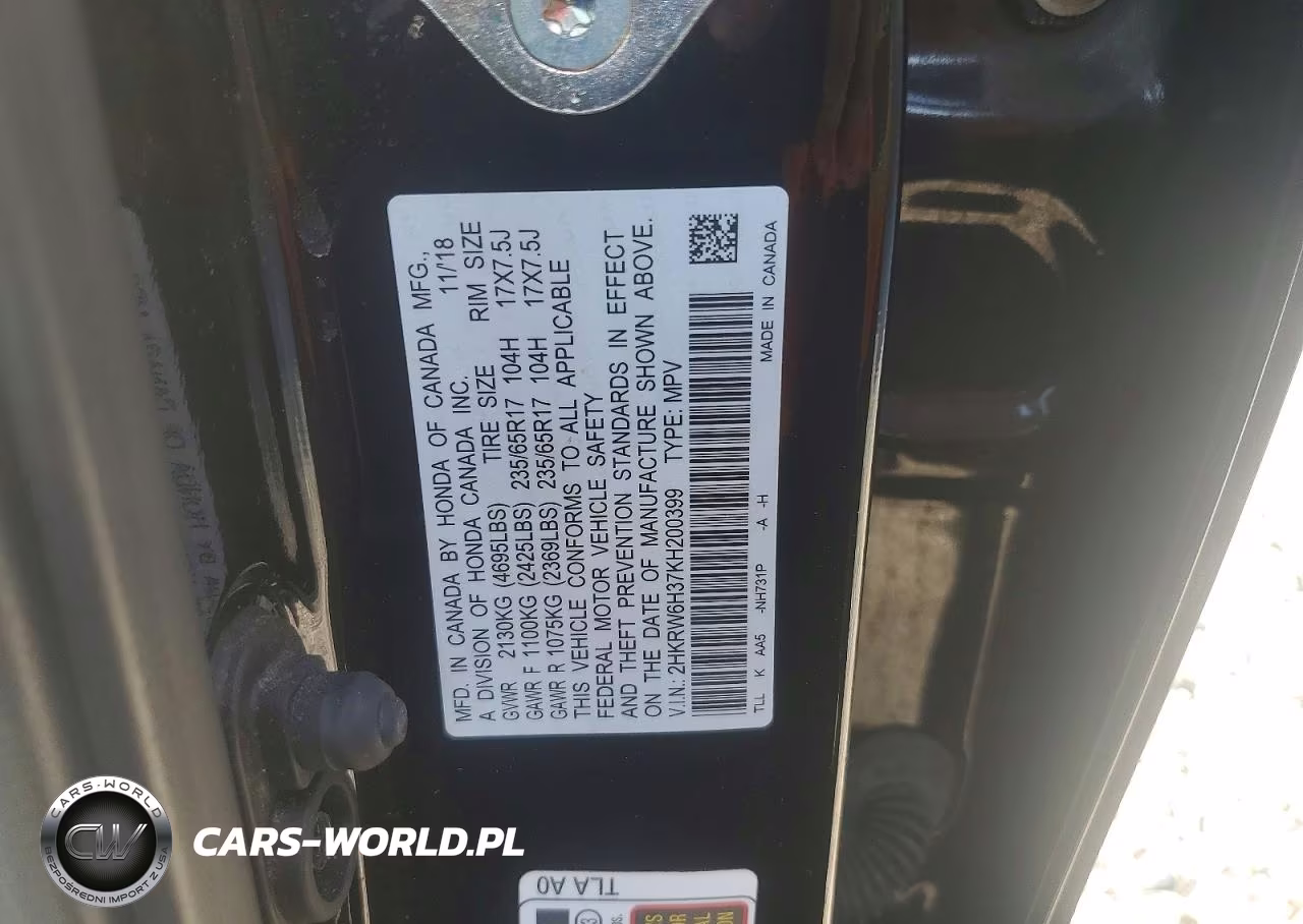 2019 Honda Cr-V Lx VIN:2HKRW6H37KH200399 - 13