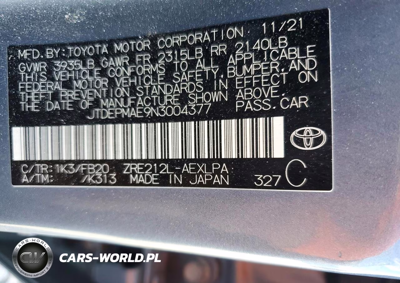 2022 Toyota Corolla Le VIN:JTDEPMAE9N3004377 - 12
