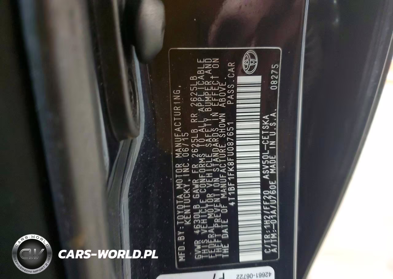 2015 Toyota Camry Se VIN:4T1BF1FK8FU087651 - 12