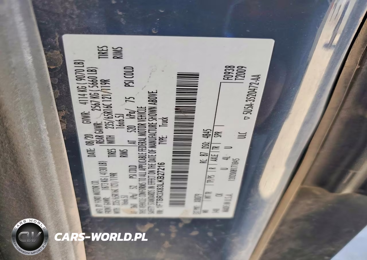2020 Ford Transit 250 Delivery Van VIN:1FTBR3X83LKB27216 - 13