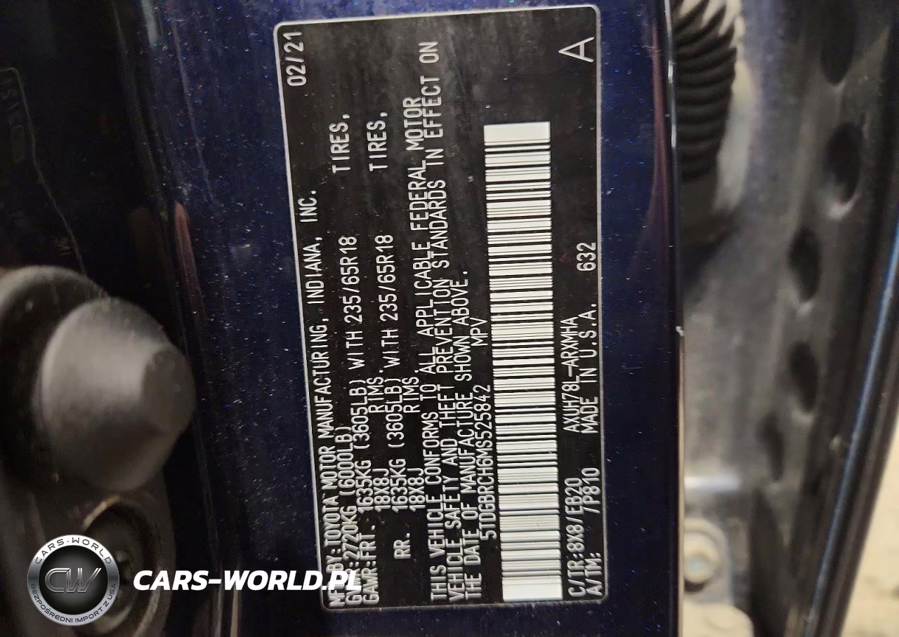 2021 Toyota Highlander Hybrid Xle VIN:5TDGBRCH6MS525842 - 13