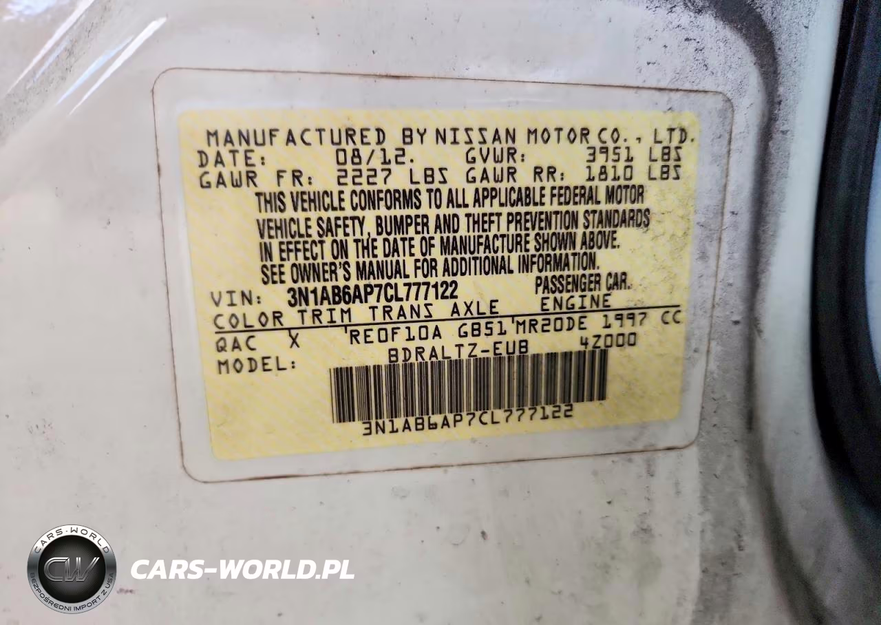 2012 Nissan Sentra 2.0 VIN:3N1AB6AP7CL777122 - 13