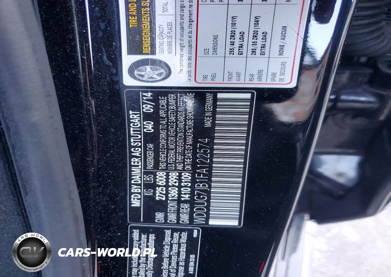2015 Mercedes-Benz S 63 Amg VIN:WDDUG7JB1FA122574 - 12