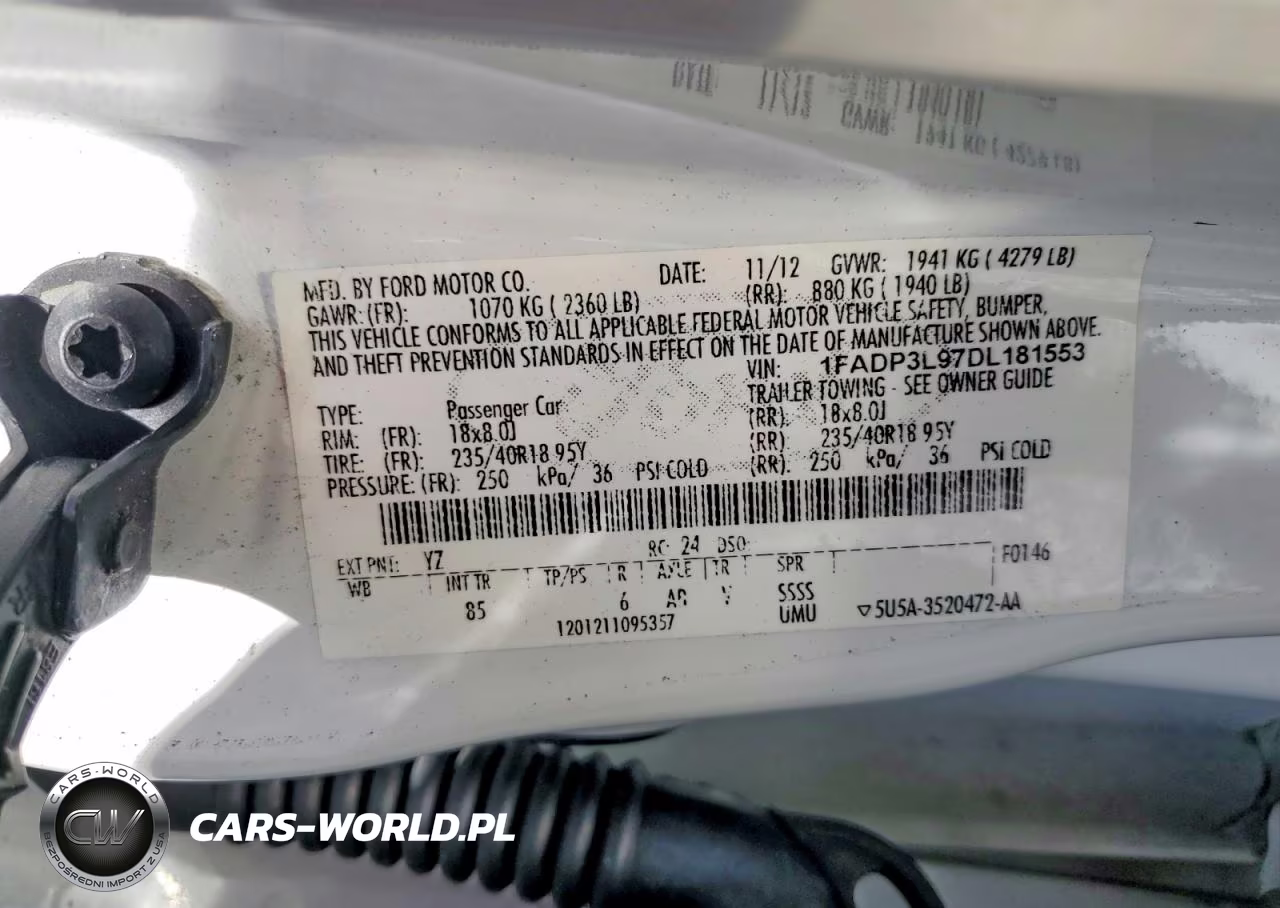 2013 Ford Focus St VIN:1FADP3L97DL181553 - 12