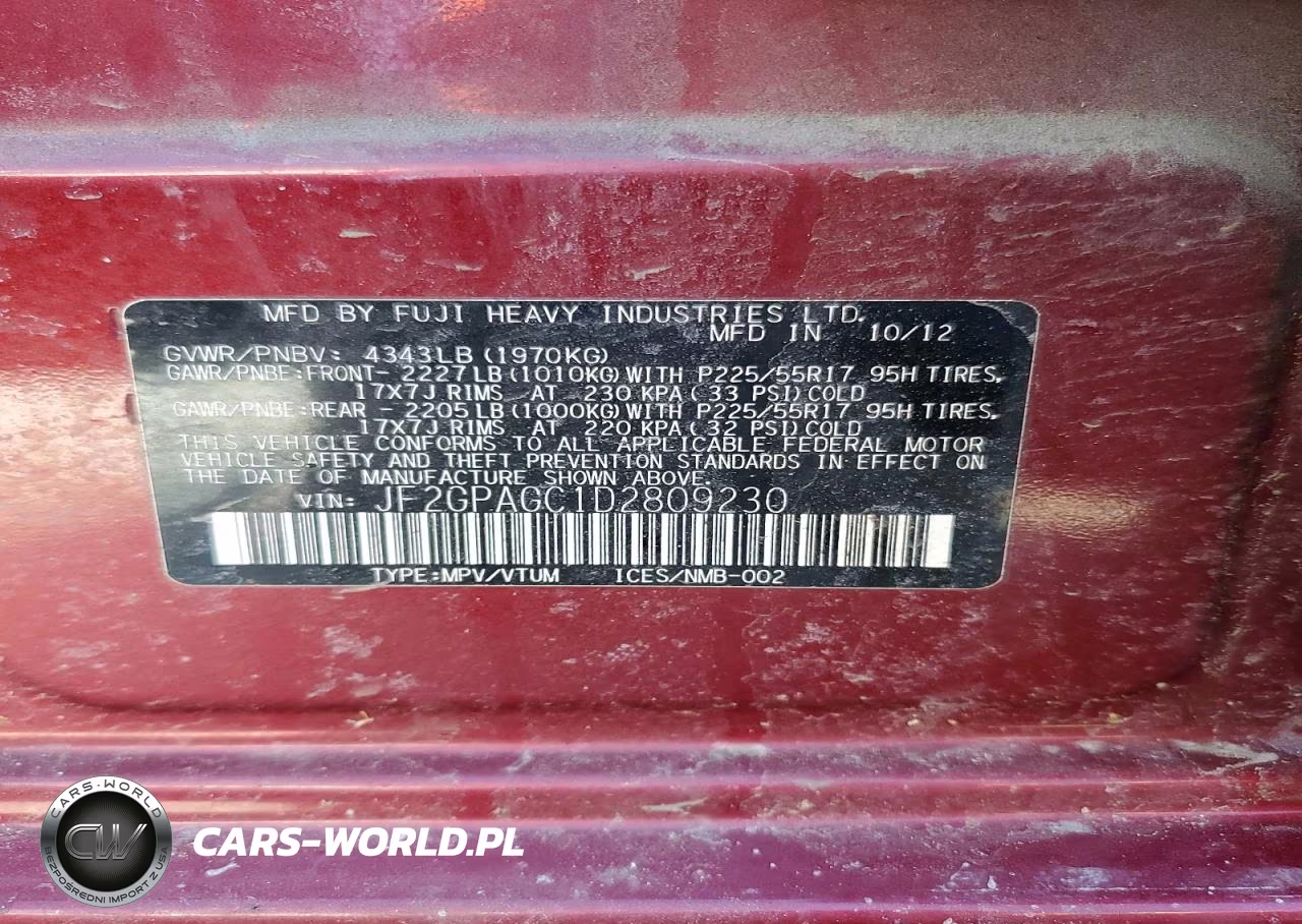 2013 Subaru Xv Crosstrek 2.0 Limited VIN:JF2GPAGC1D2809230 - 12
