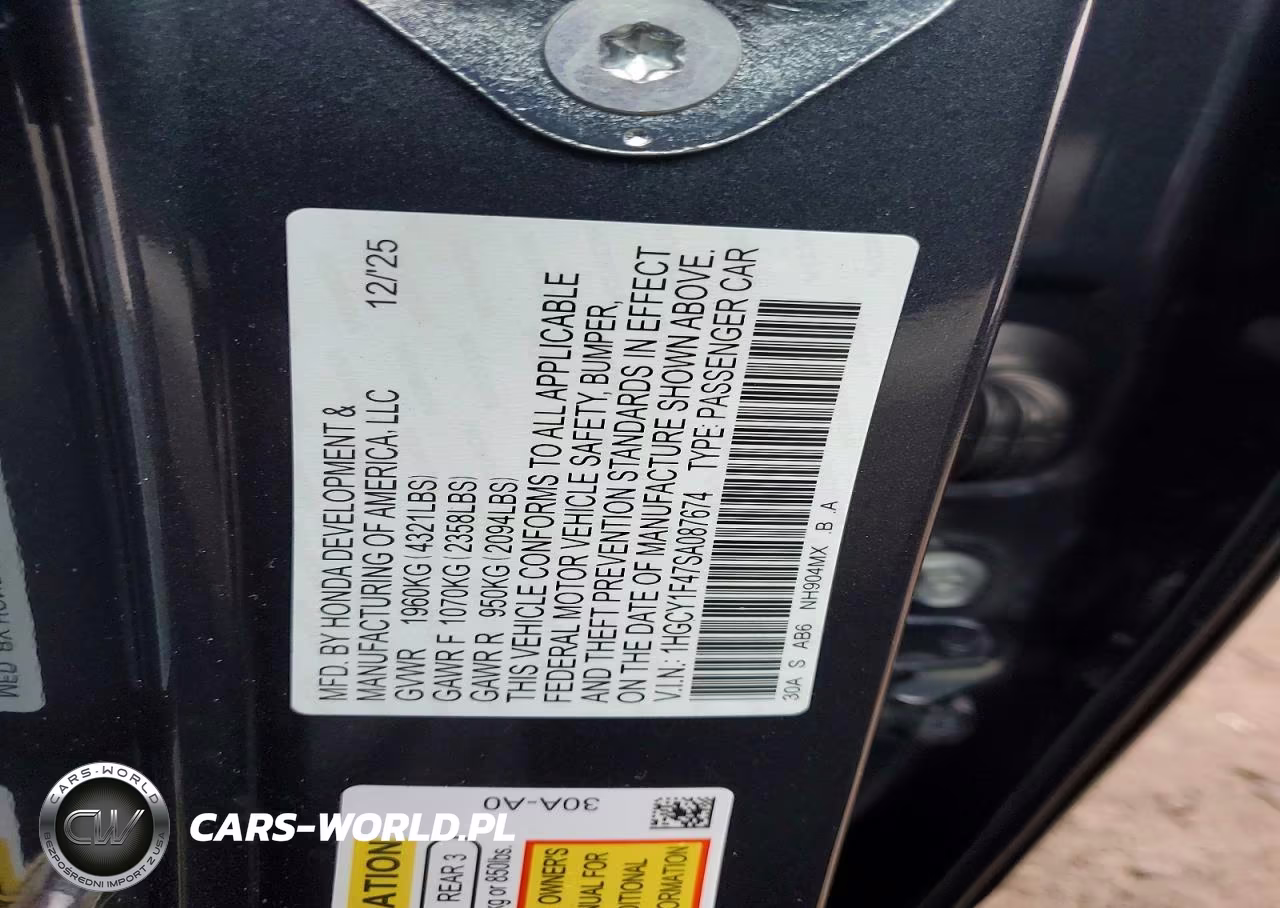 2025 Honda Accord Se VIN:1HGCY1F47SA087674 - 12