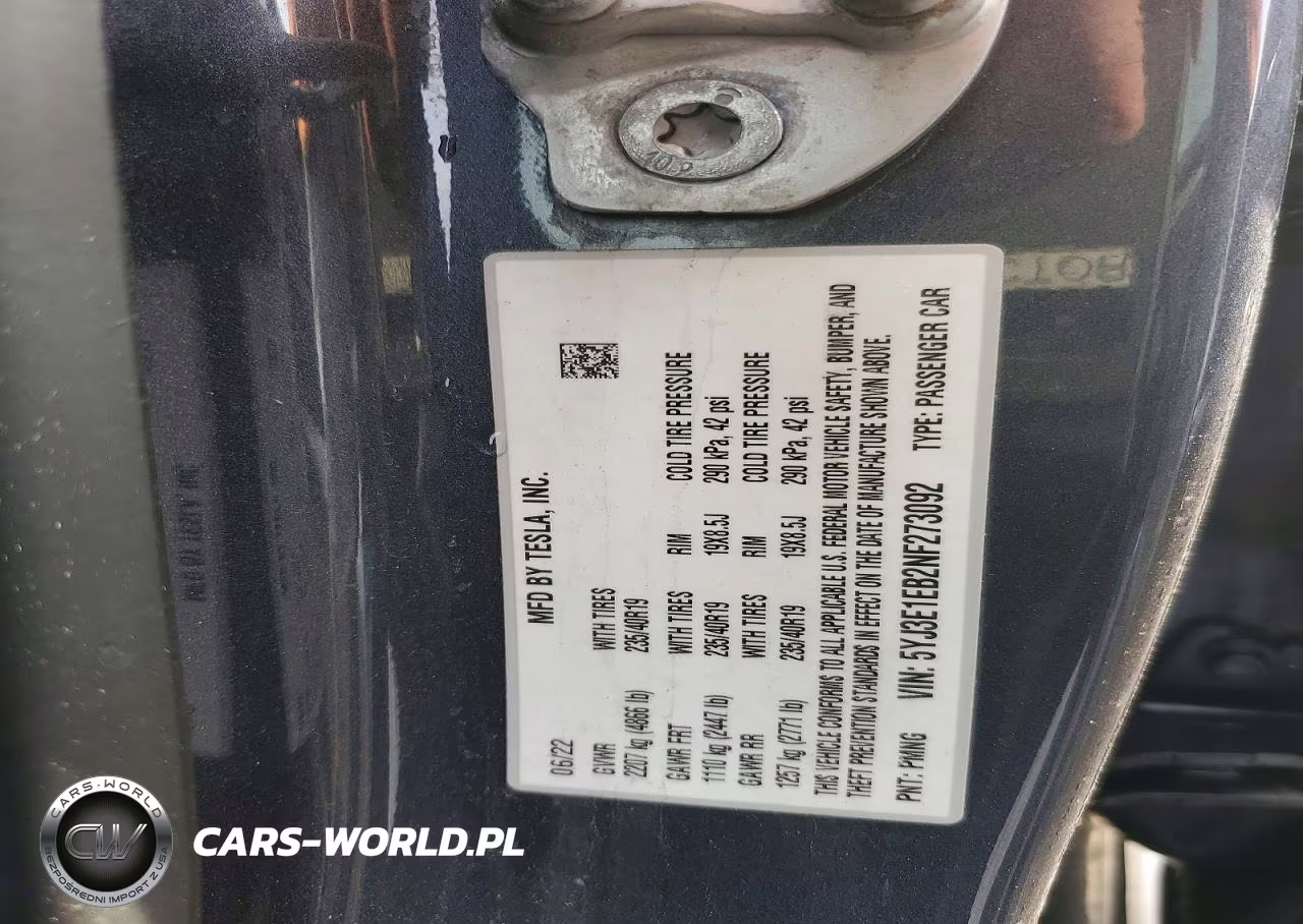 2022 Tesla Model 3 VIN:5YJ3E1EB2NF273092 - 12