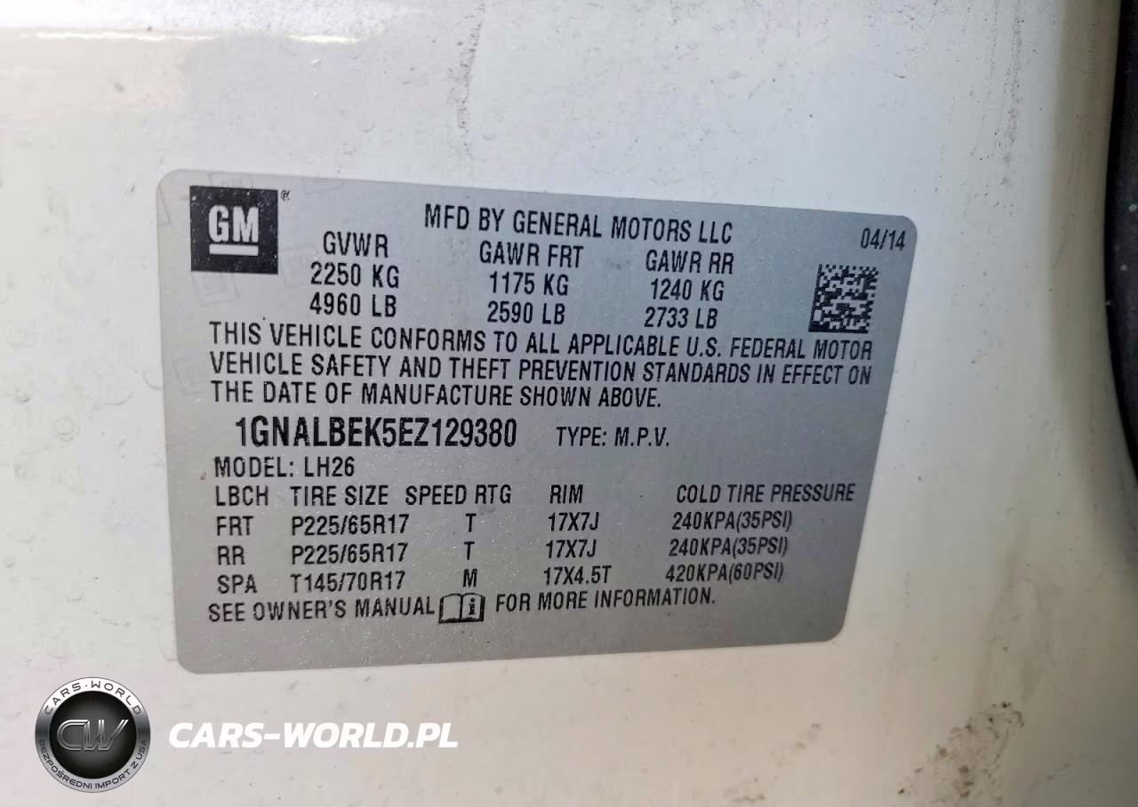 2014 Chevrolet Equinox Lt VIN:1GNALBEK5EZ129380 - 13