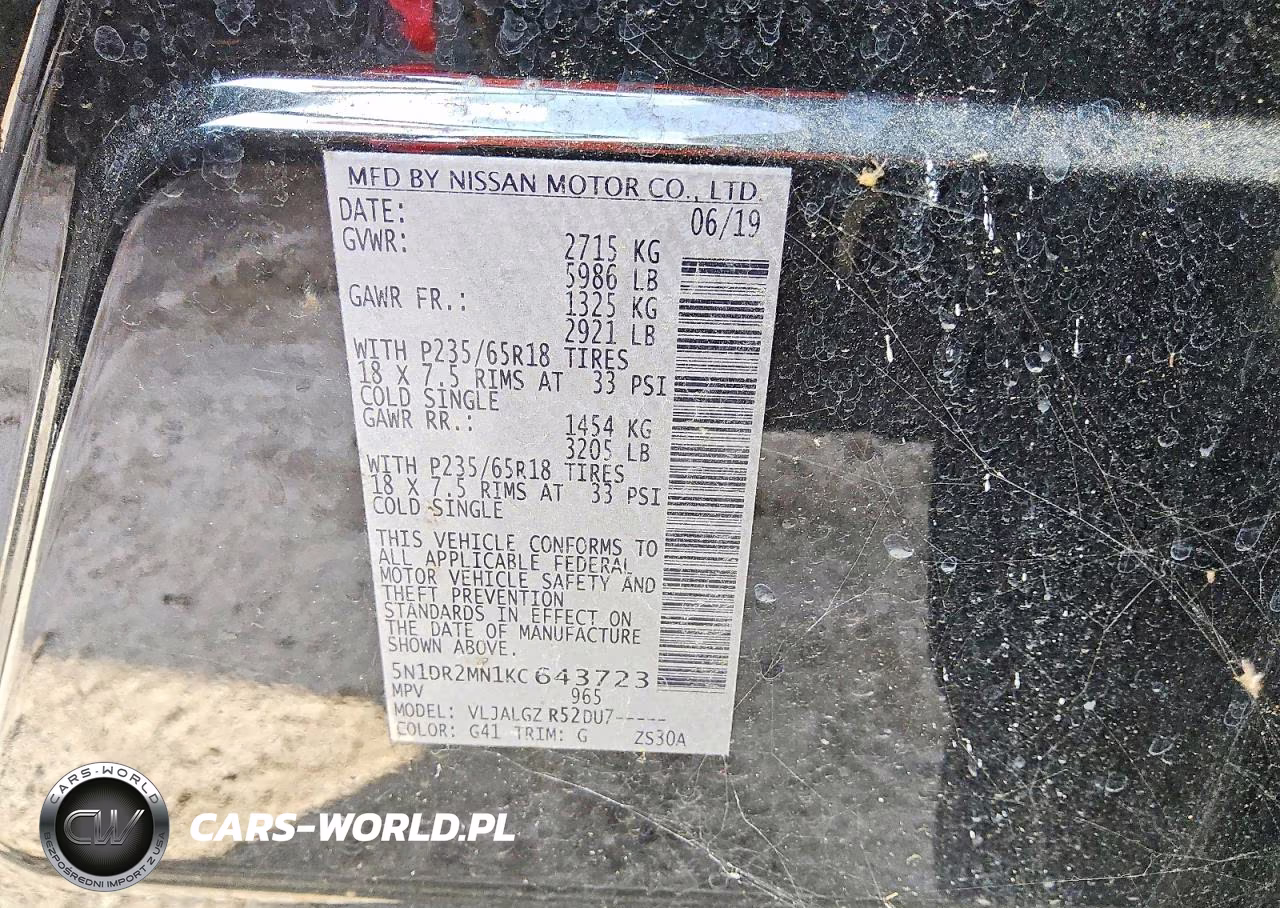 2019 Nissan Pathfinder Sl VIN:5N1DR2MN1KC643723 - 13