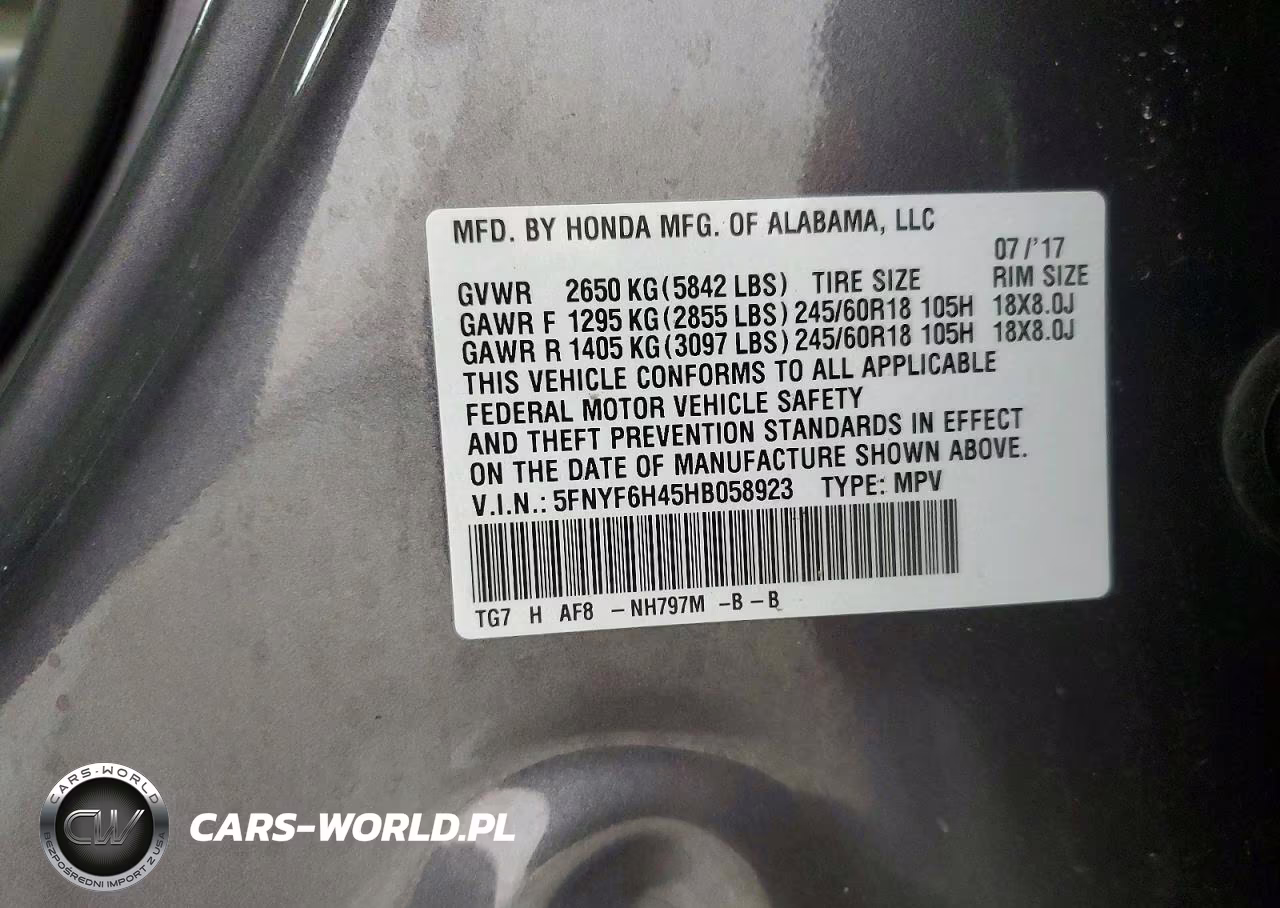 2017 Honda Pilot Ex VIN:5FNYF6H45HB058923 - 14