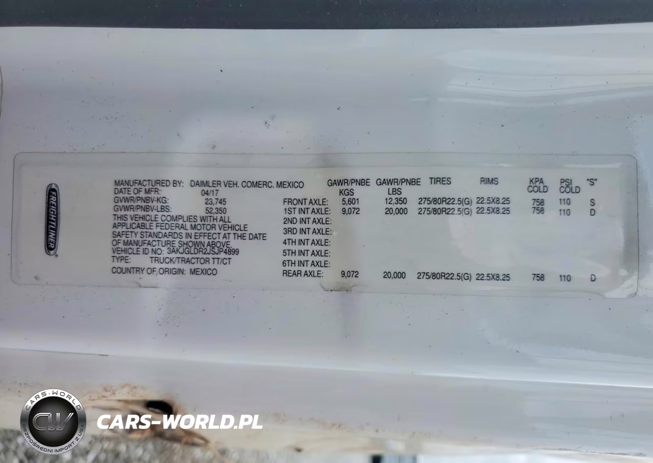 2018 Freightliner Cascadia 125 Semi Truck VIN:3AKJGLDR2JSJP4899 - 10