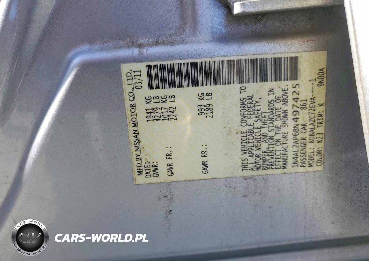 2011 Nissan Altima Base VIN:1N4AL2AP6BN497425 - 12