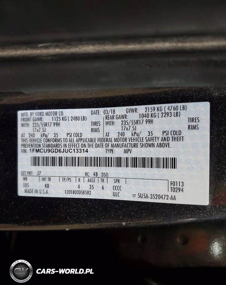 2018 Ford Escape Se VIN:1FMCU9GD6JUC13314 - 13