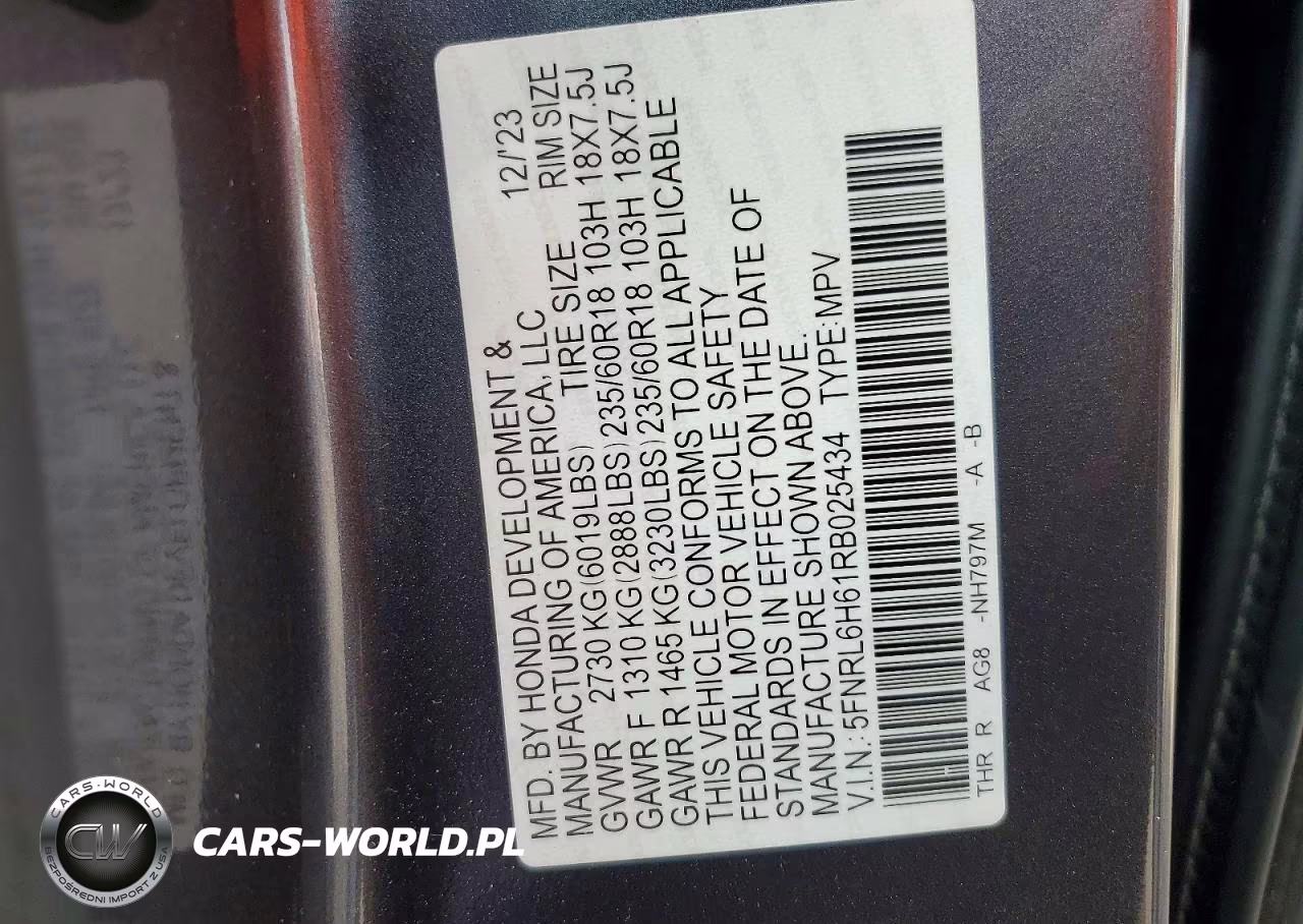 2024 Honda Odyssey Exl VIN:5FNRL6H61RB025434 - 13