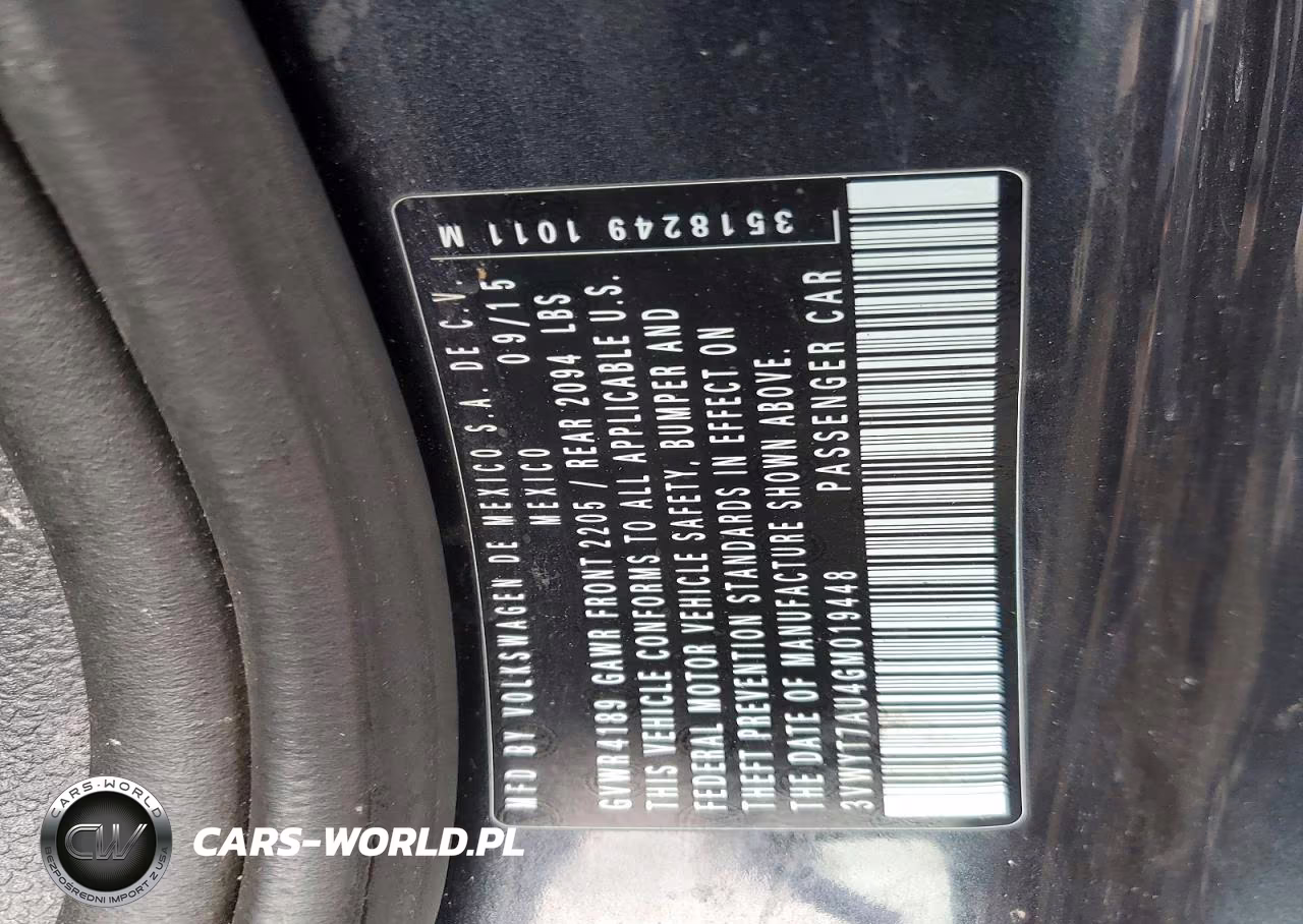 2016 Volkswagen Gti S-Se VIN:3VWYT7AU4GM019448 - 12