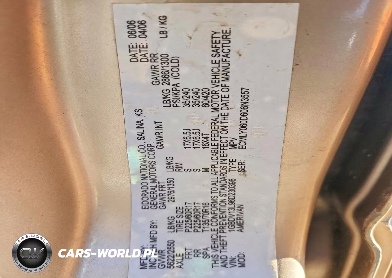 2006 Chevrolet Uplander Incomplete VIN:1GBDV13L96D230396 - 12
