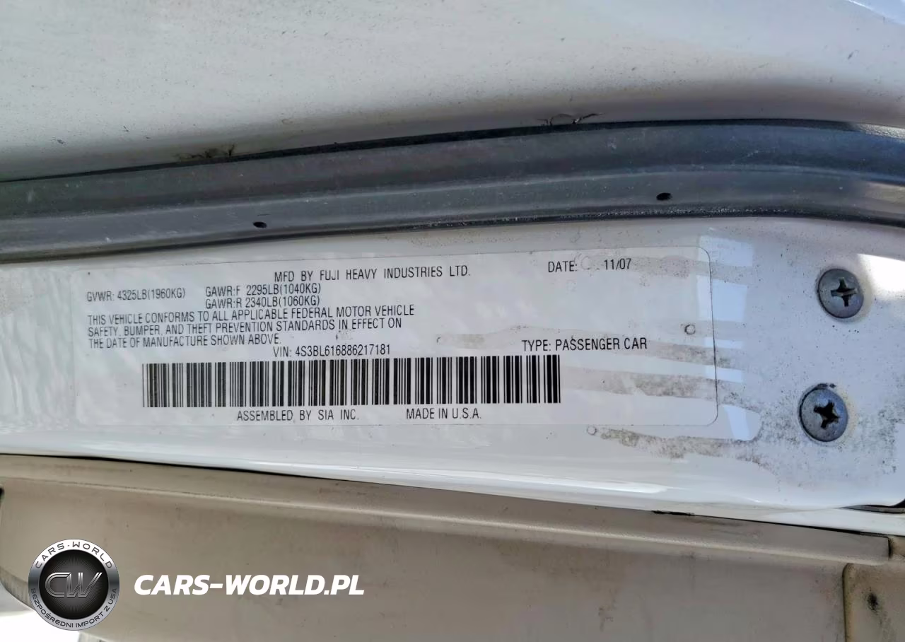 2008 Subaru Legacy VIN:4S3BL616886217181 - 13