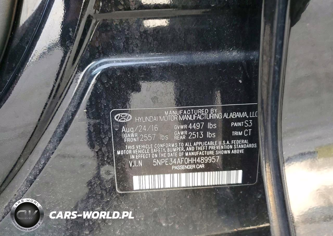 2017 Hyundai Sonata Sport VIN:5NPE34AF0HH489957 - 12