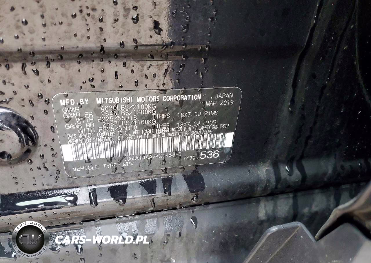 2019 Mitsubishi Eclipse Cross Le VIN:JA4AT4AA2KZ045895 - 13