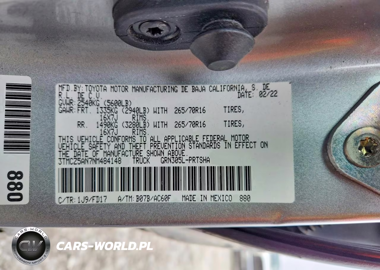 2022 Toyota Tacoma Double Cab VIN:3TMCZ5AN7NM484148 - 12