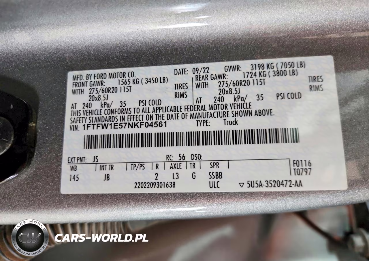 2022 Ford F150 Supercrew VIN:1FTFW1E57NKF04561 - 13