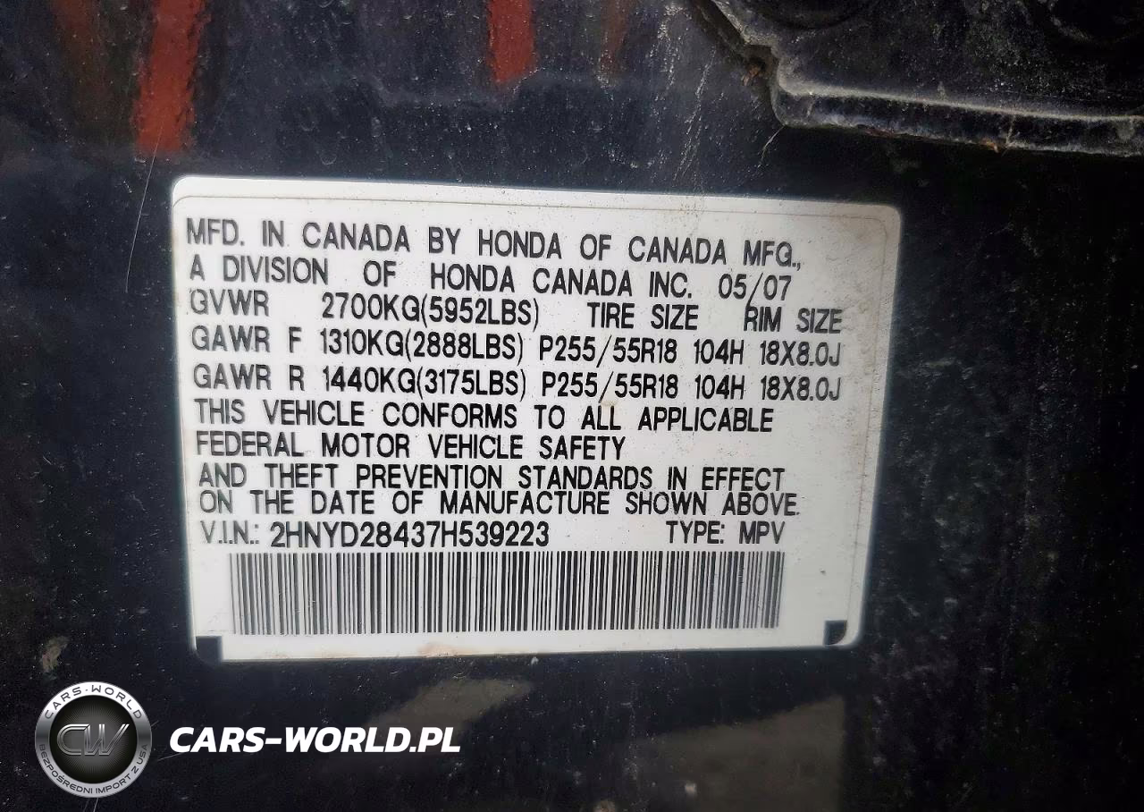 2007 Acura Mdx Technology VIN:2HNYD28437H539223 - 13