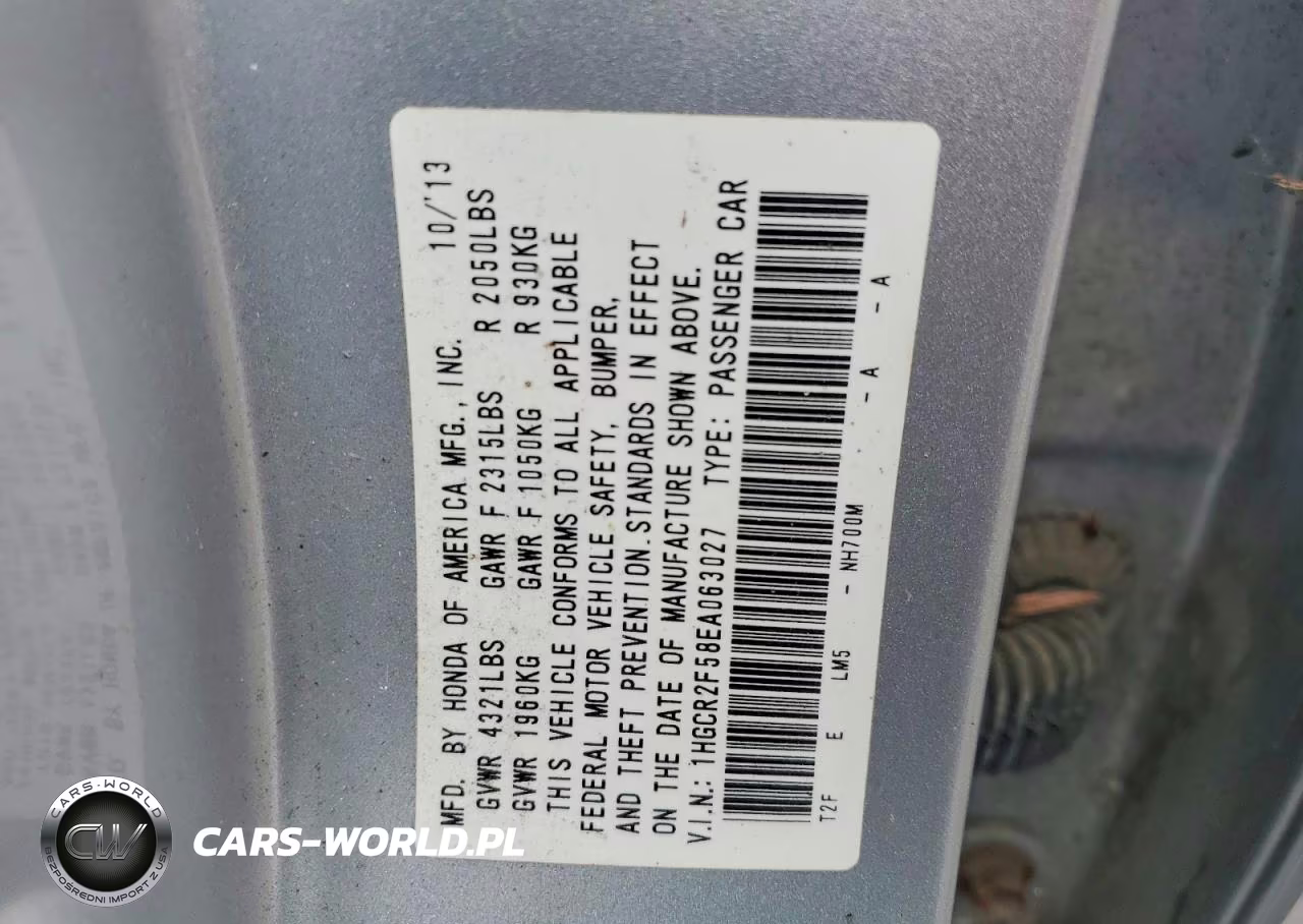 2014 Honda Accord Sport VIN:1HGCR2F58EA063027 - 12