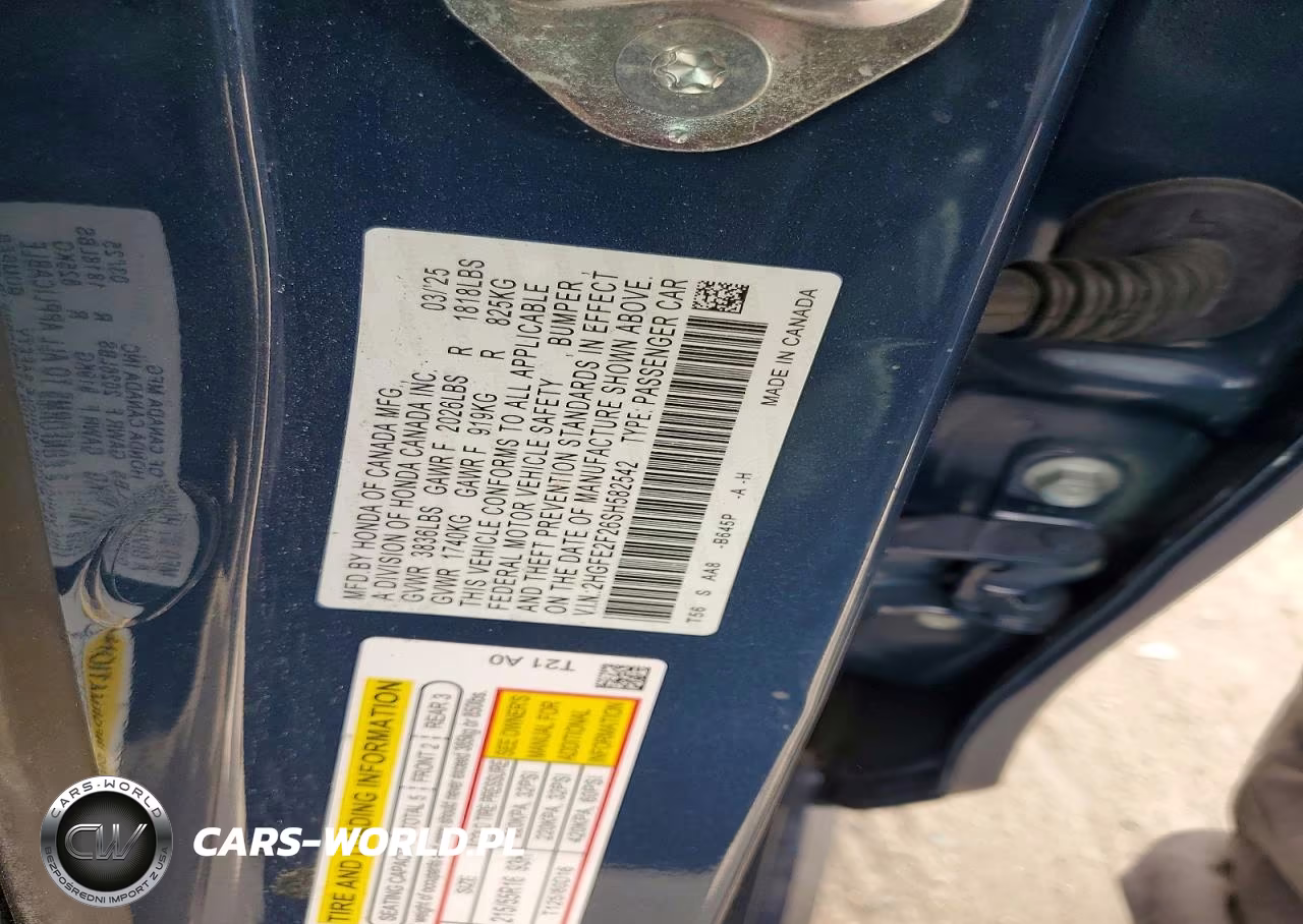 2025 Honda Civic Lx VIN:2HGFE2F26SH582542 - 12