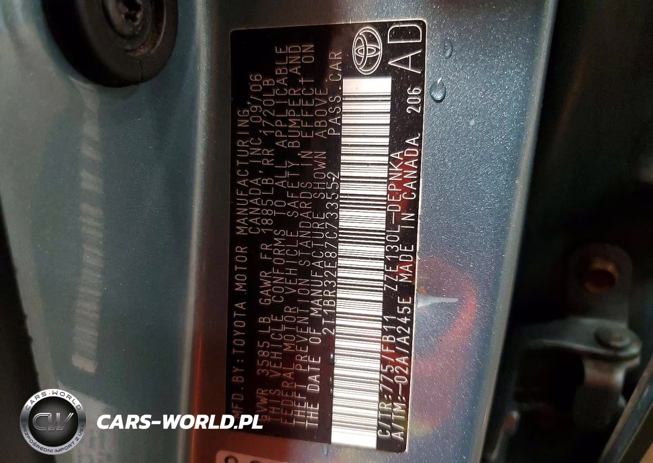 2007 Toyota Corolla Le VIN:2T1BR32E87C733552 - 12