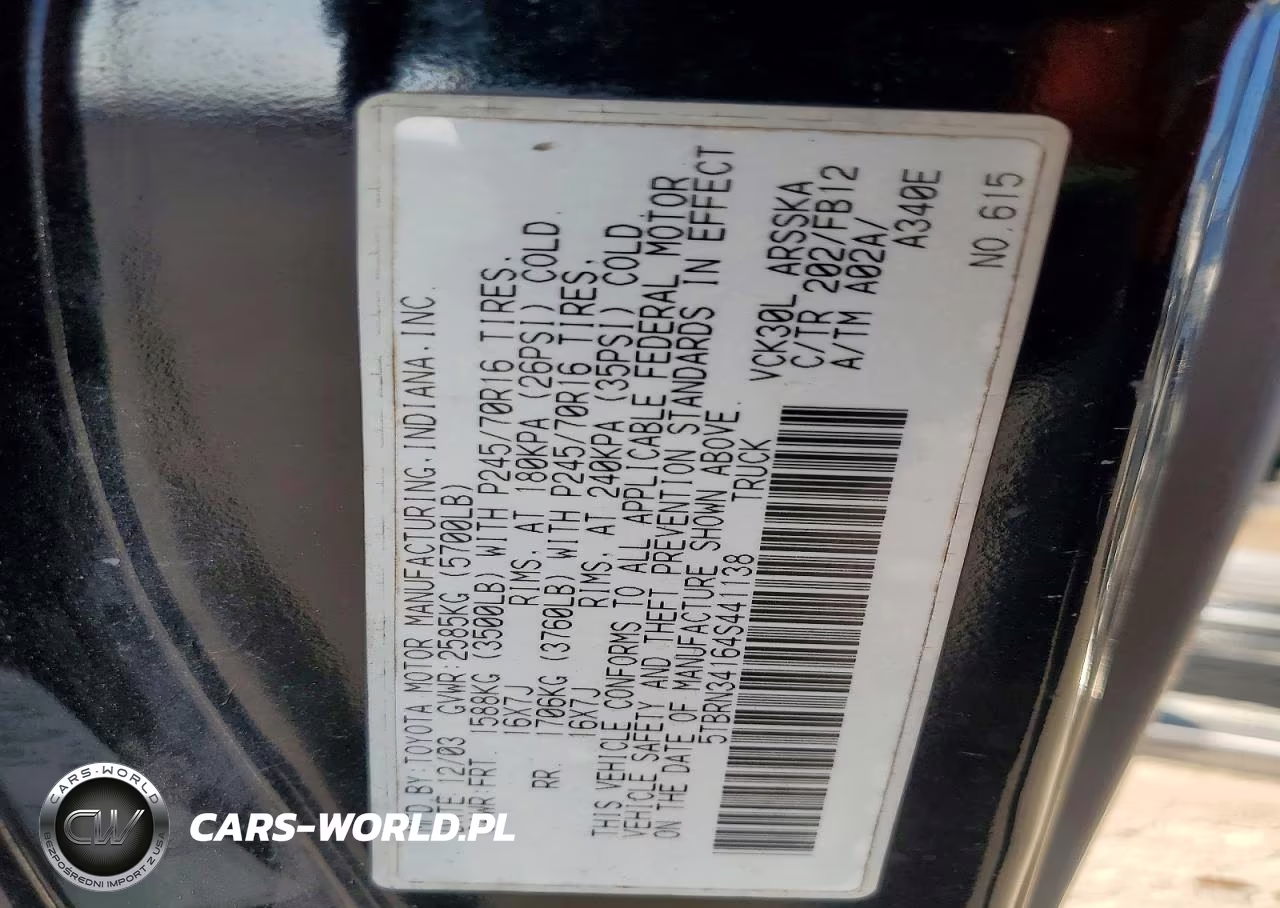 2004 Toyota Tundra Access Cab Sr5 VIN:5TBRN34164S441138 - 12